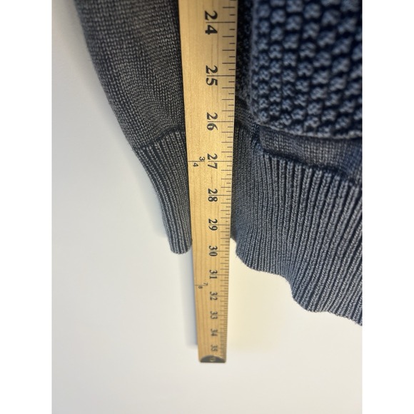 Very J Pullover Cardigan Sweater Women L Oversized Hooded Grey Textured Cotton - Picture 10 of 11